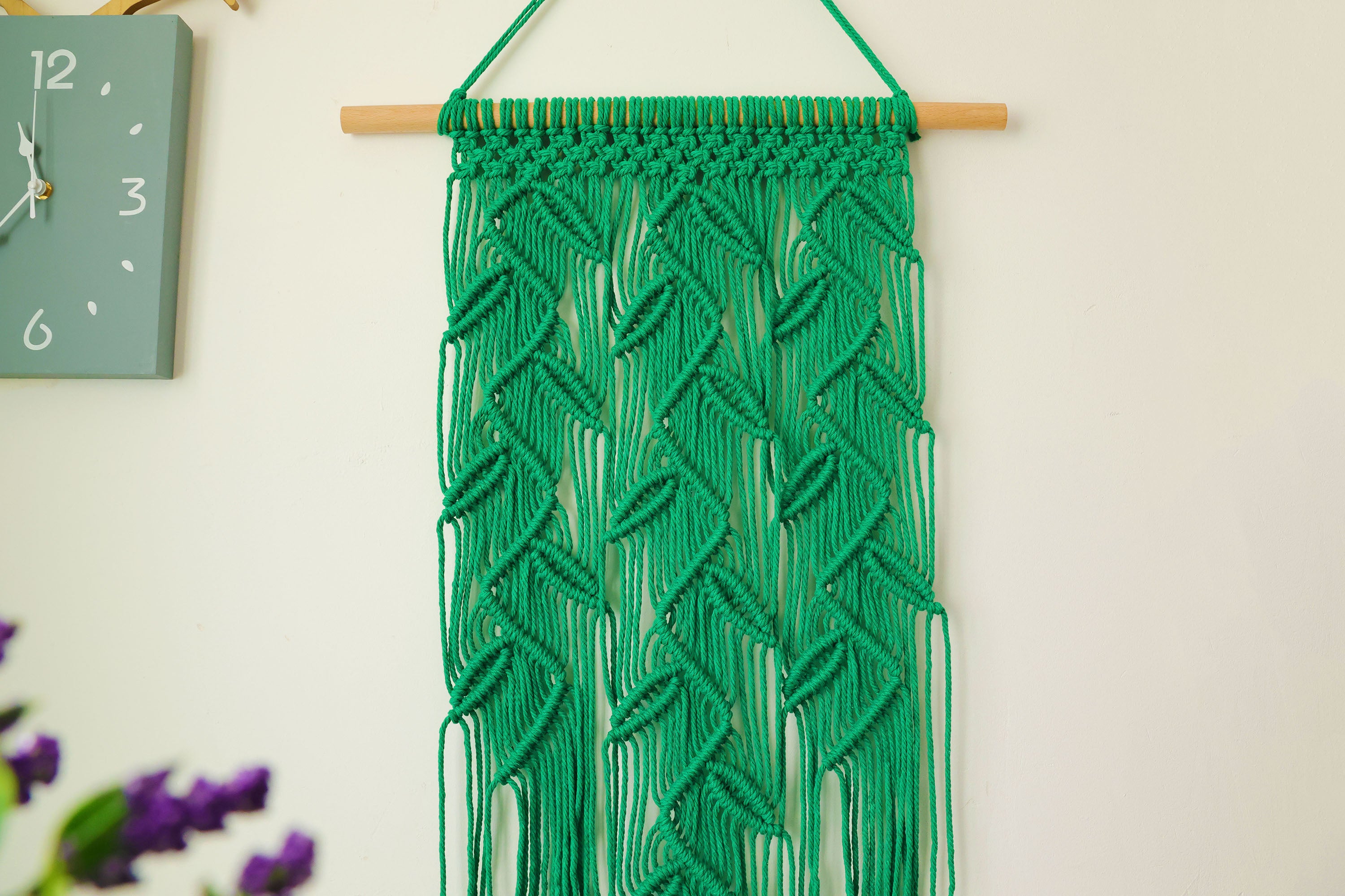Macrame Wall Art hanging, Bohemia Macrame Leaves, Tapestry wall decor, Personalized Hand weaved colorful wall hanging