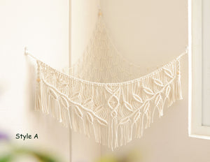 Macrame Toy Hammock, Bohemia Nursery wall art hanging for toy organize/storage, Hand woven Macrame wall hanging/home decor