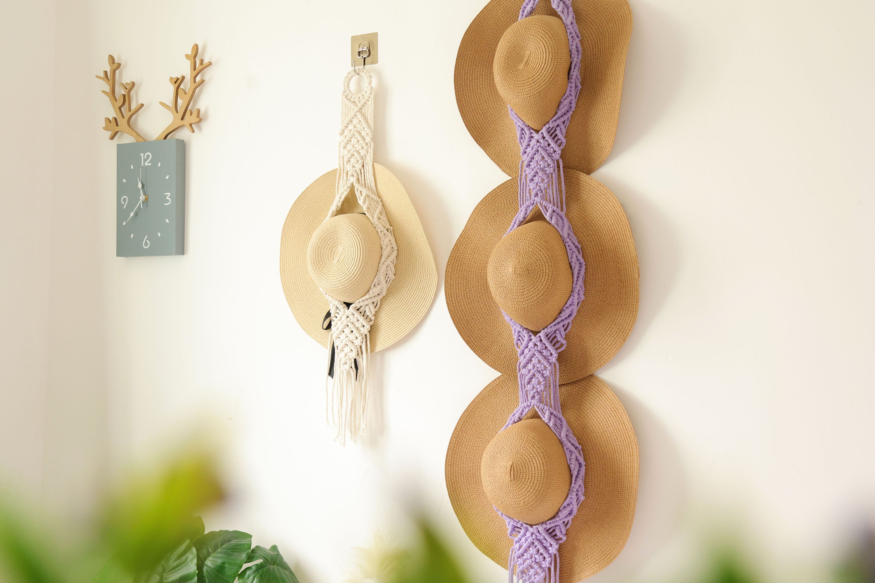 Macrame hat holder, Boho cowboy hat hanger/cap rack, beach hat storge,Macrame hat display, wonderful gift choice