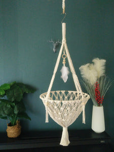 Macrame cat hammock,handwoven pet hanging bed，hanging swing bed for cats