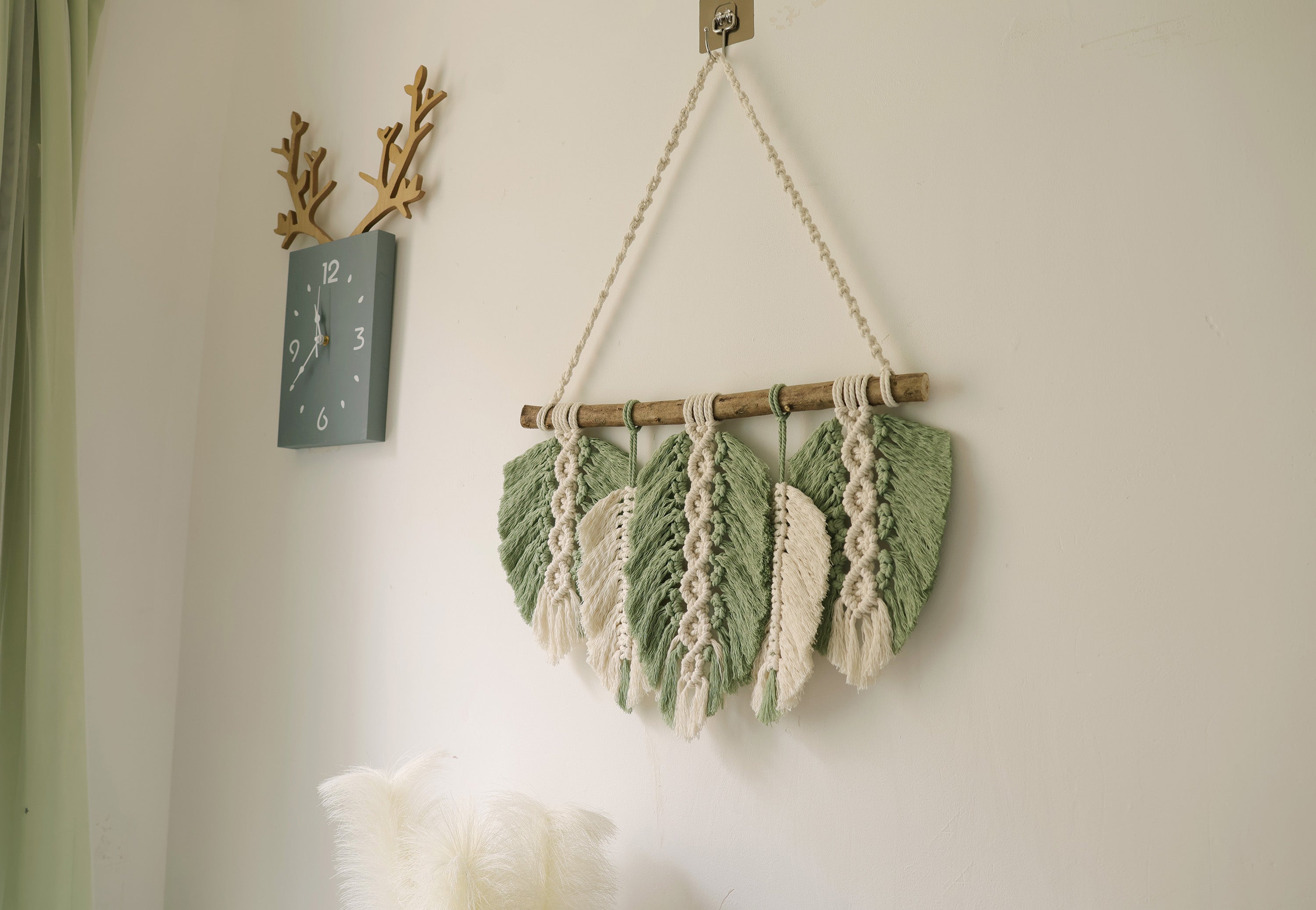 Macrame Leaf wall Art hanging, Macrame Tapestry wall decor hangings, Bohemia Home decoration, Macrame leaf/leaves hanging