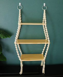 Macrame hanging shelves, wood wall shelf/furniture to hold plants/books/toys...Bohemia home decoration, wall decor