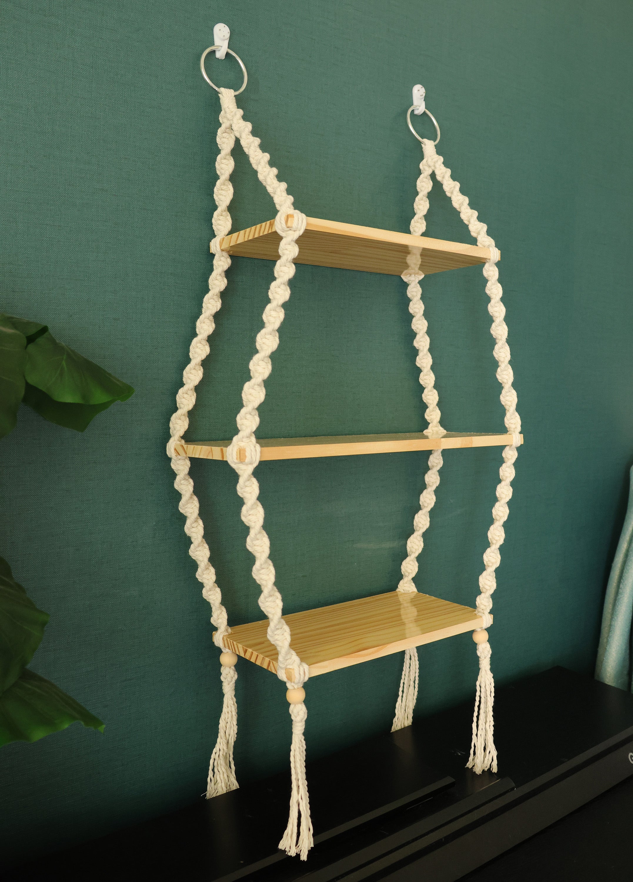 Macrame hanging shelves, wood wall shelf/furniture to hold plants/books/toys...Bohemia home decoration, wall decor