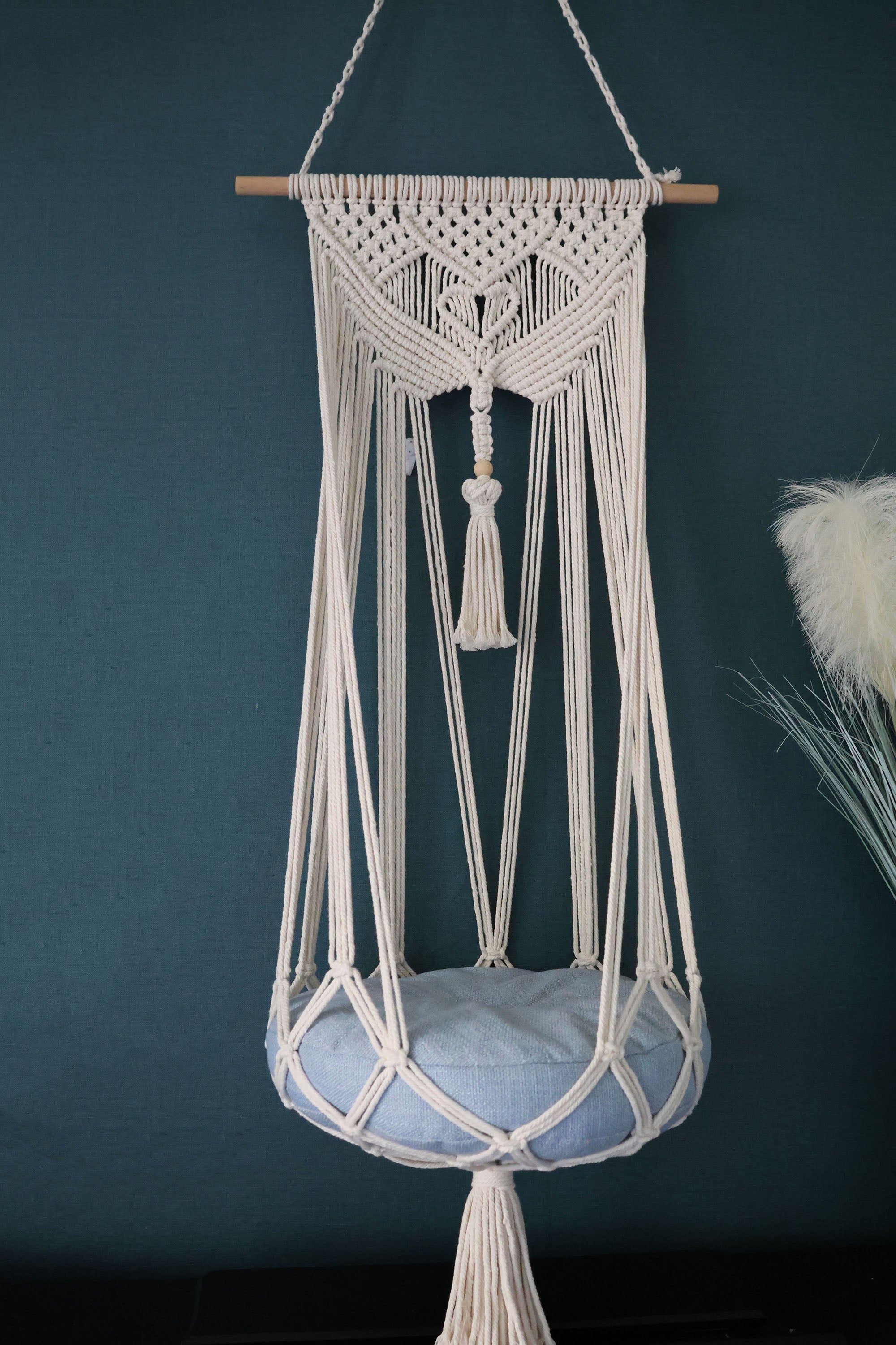 Macrame cat Hammock bed,Macrame cotton rope Swing Bed for big cat,indoor pet's sleeping bed ,Macrame pattern wall hanging