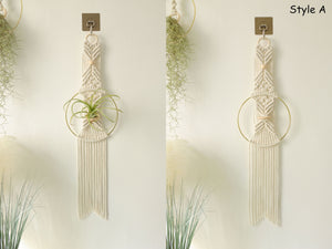 Macrame Air Plant holder, Stylish Bohemia air plant display hanger,Boho wall hanging home decor