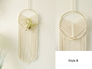 Macrame Air Plant holder, Stylish Bohemia air plant display hanger,Boho wall hanging home decor