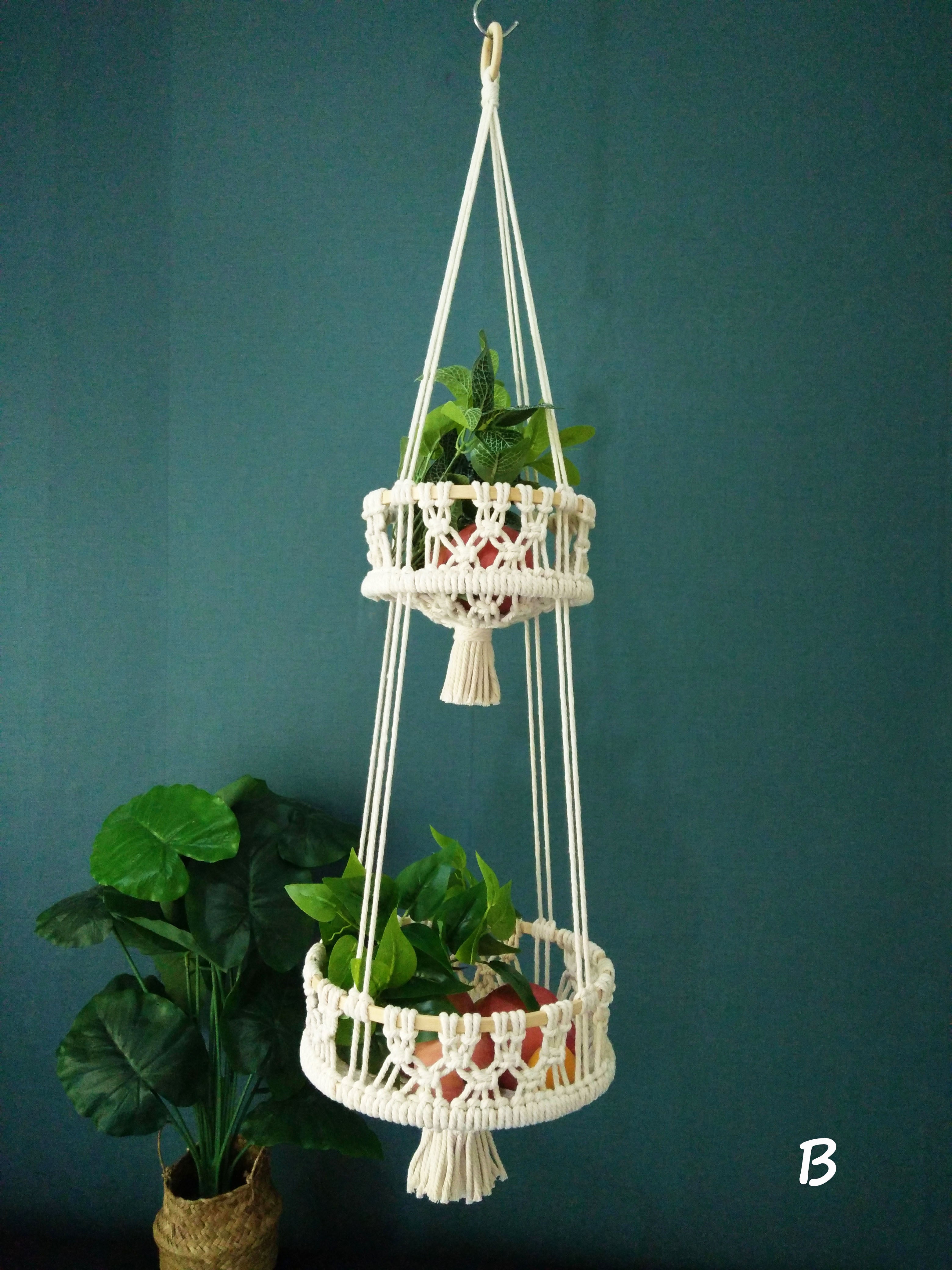 Personalized Macrame Fruit Hammock, Macrame Vegetable holder, Boho kitchen storage basket hanger