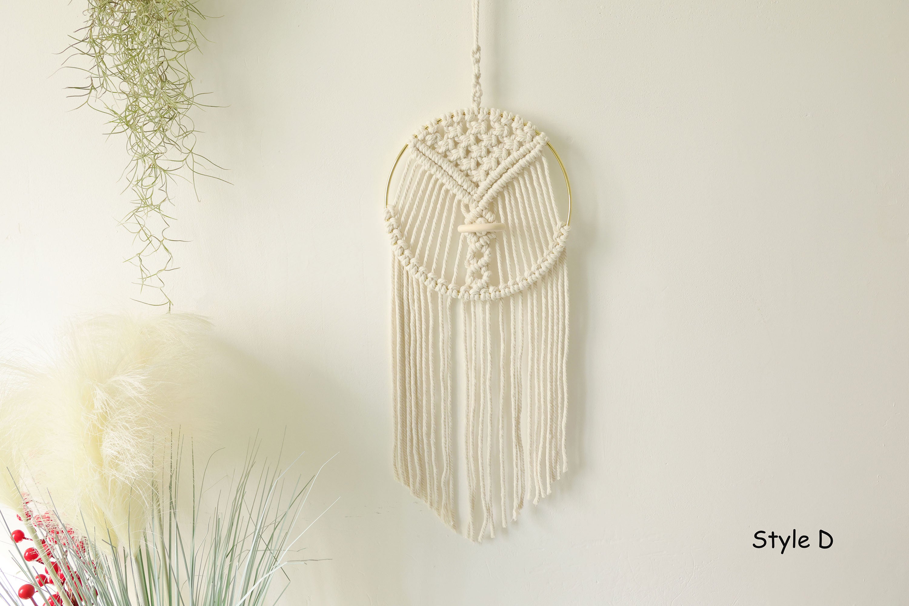 Macrame Air Plant holder, Stylish Bohemia air plant display hanger,Boho wall hanging home decor